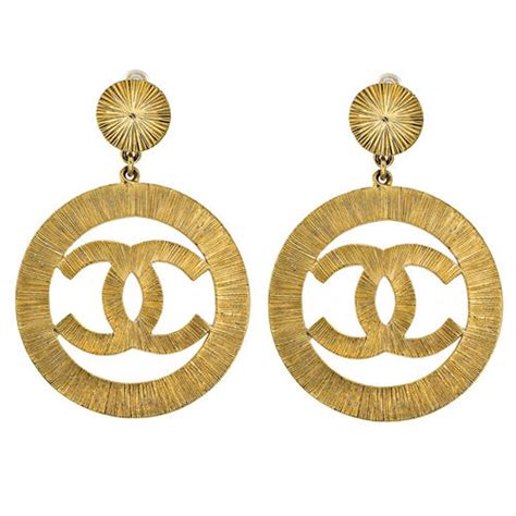 chanel inspired earrings gold
